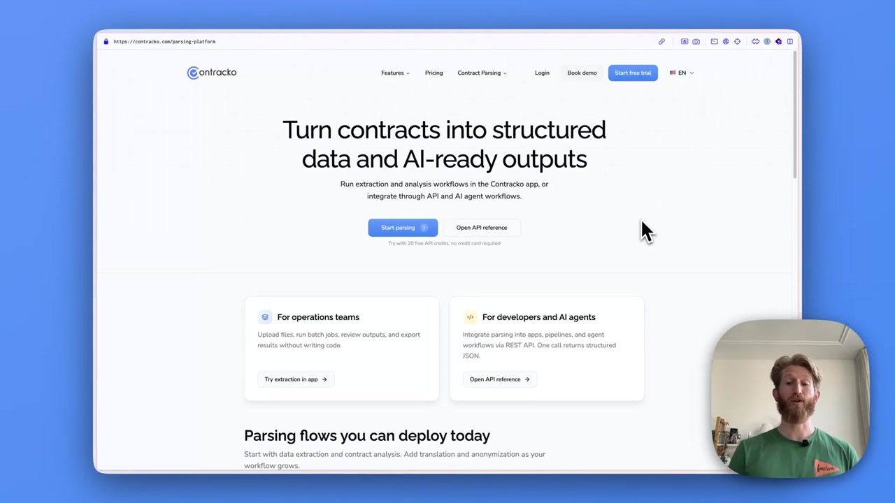 Contracko parser API demo