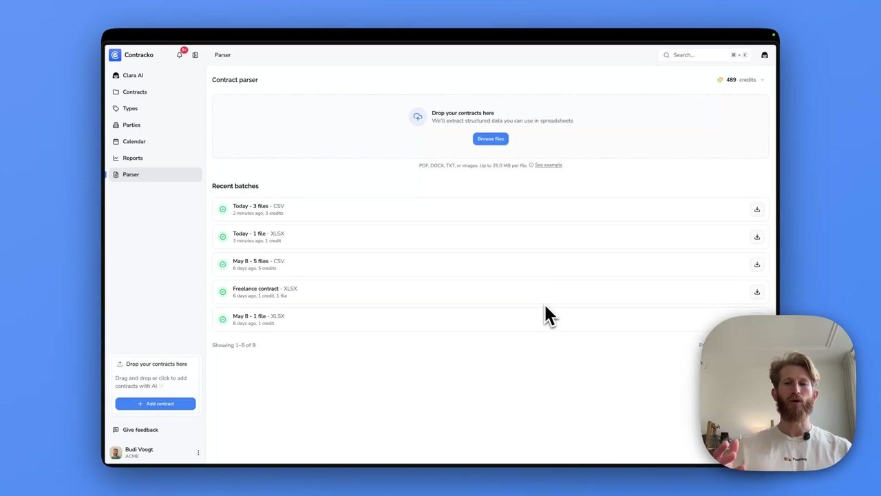 Contracko contract parser demo